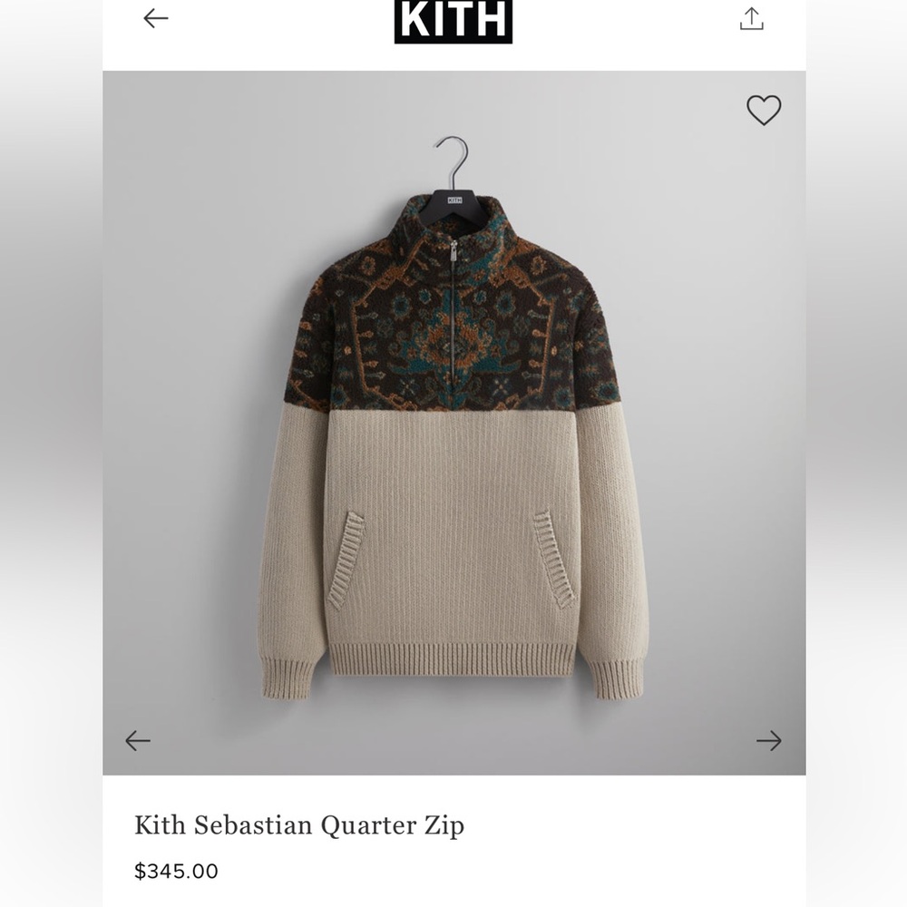 Kith Men’s Quarter Zip size M